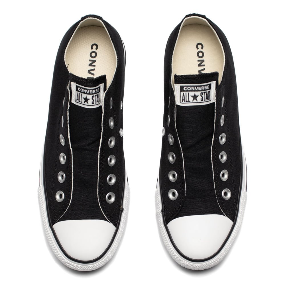 Tênis Feminino Converse Chuck Taylor Slip On Preto/Branco Preto 4