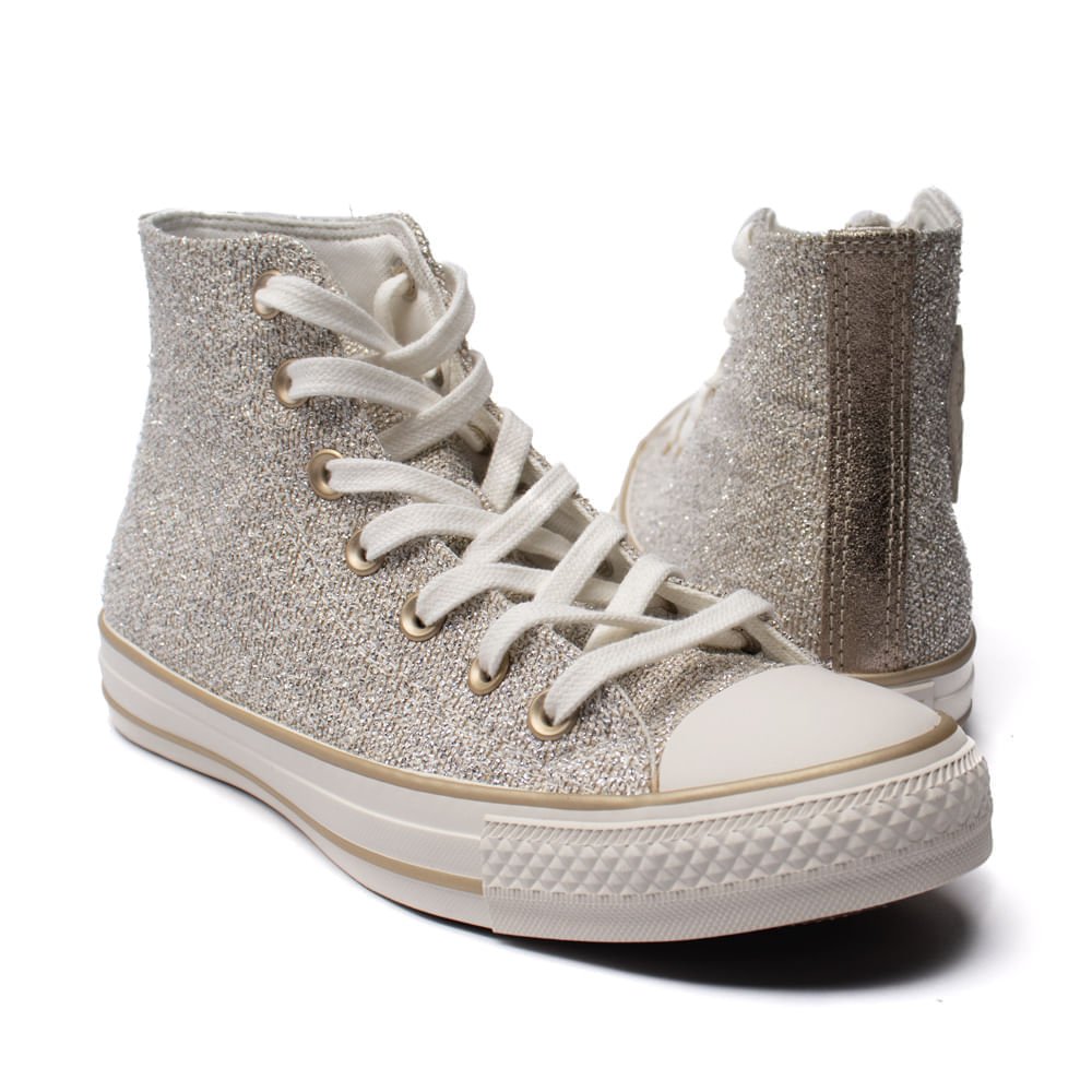 Tênis Feminino Converse Chuck Taylor All Star Pretty Dourado Dourado 5