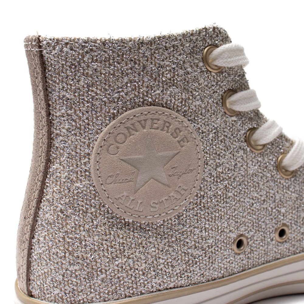 Tênis Feminino Converse Chuck Taylor All Star Pretty Dourado Dourado 6