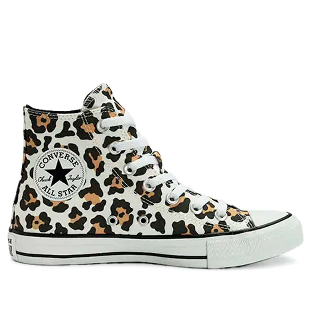 Tênis Feminino Converse Taylor All Star Animal Print Bege Bege 5