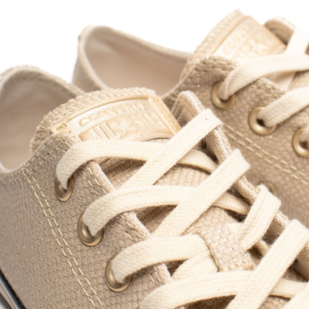 Tênis Feminino Converse Chuck Taylor Brilho Bege/Branco Bege 6