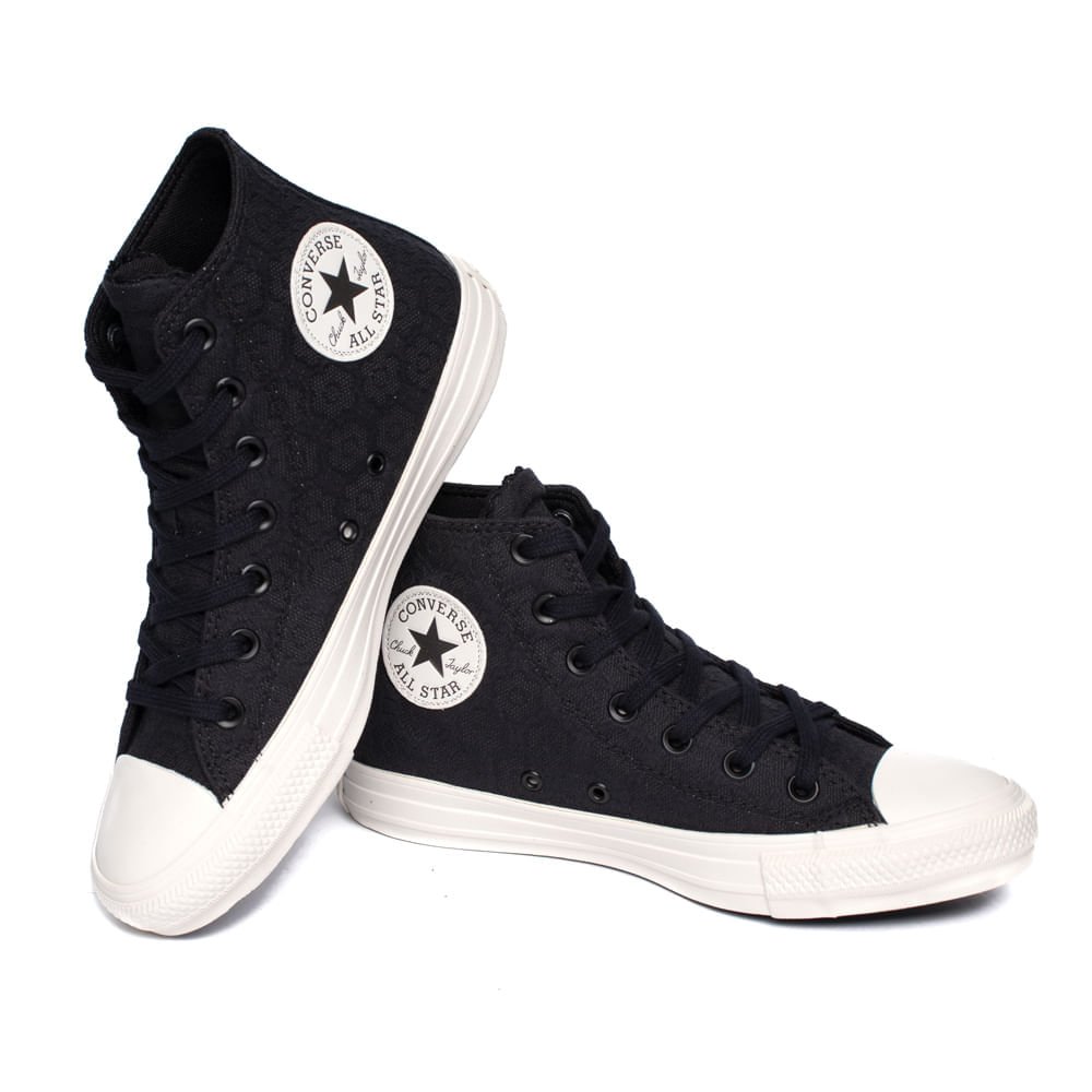 Tênis Feminino Converse Chuck Taylor Padrão Floral Preto Preto 5