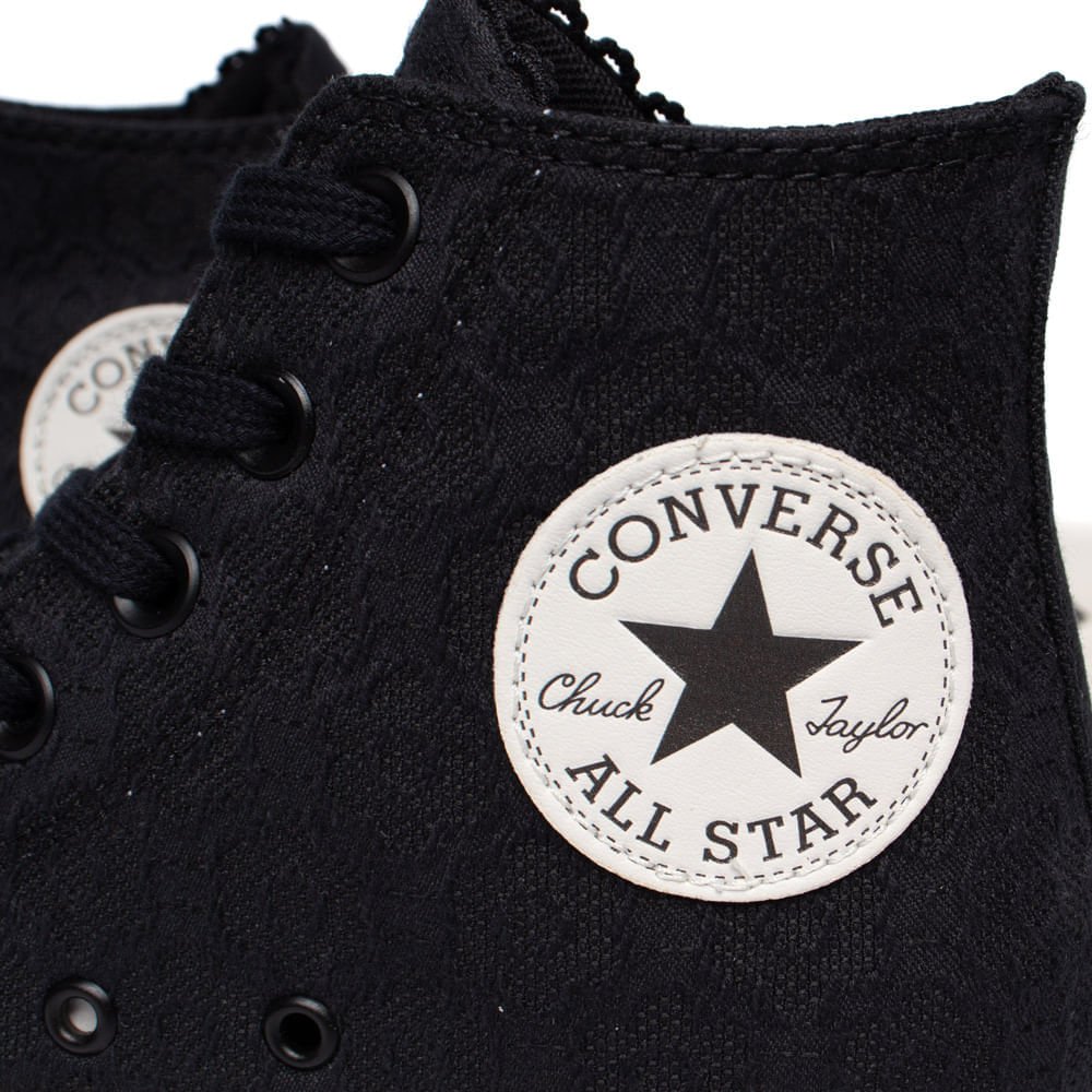 Tênis Feminino Converse Chuck Taylor Padrão Floral Preto Preto 6