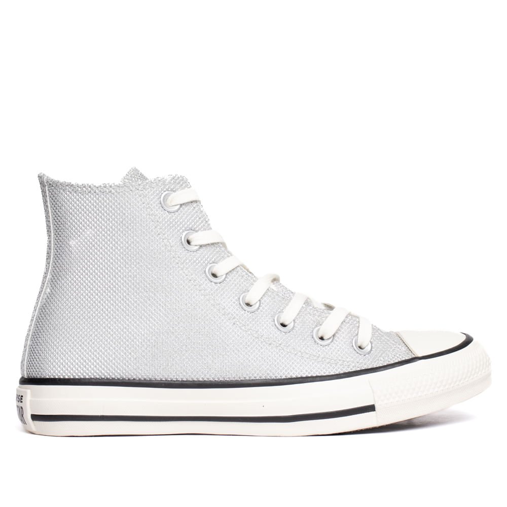 Tênis Feminino Converse All Star Hi Glitter Prata