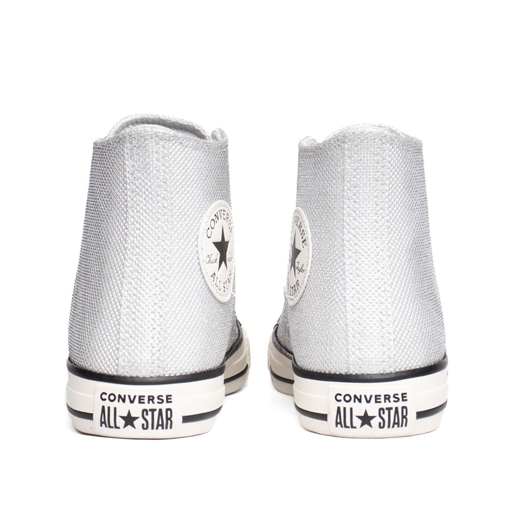 Tênis Feminino Converse All Star Hi Glitter Prata Prata 3