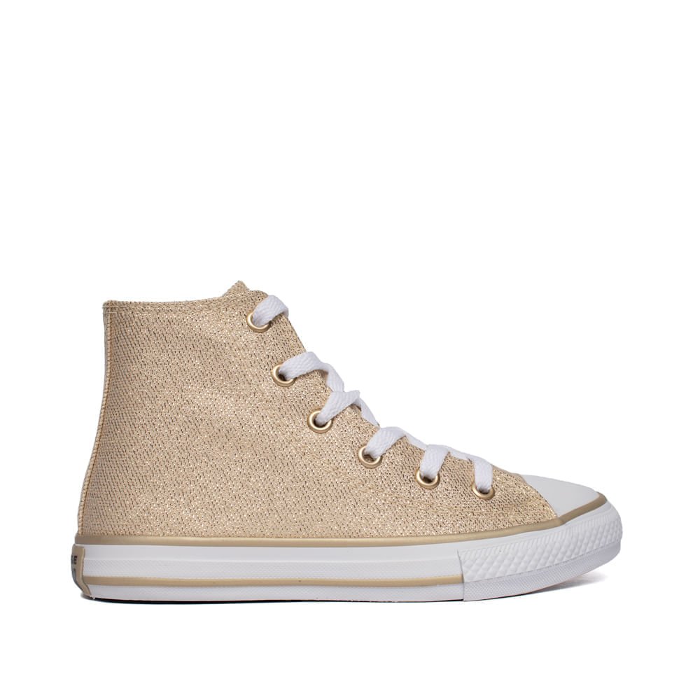 Tênis Infantil Converse Chuck Taylor Glitter Dourado/Branco