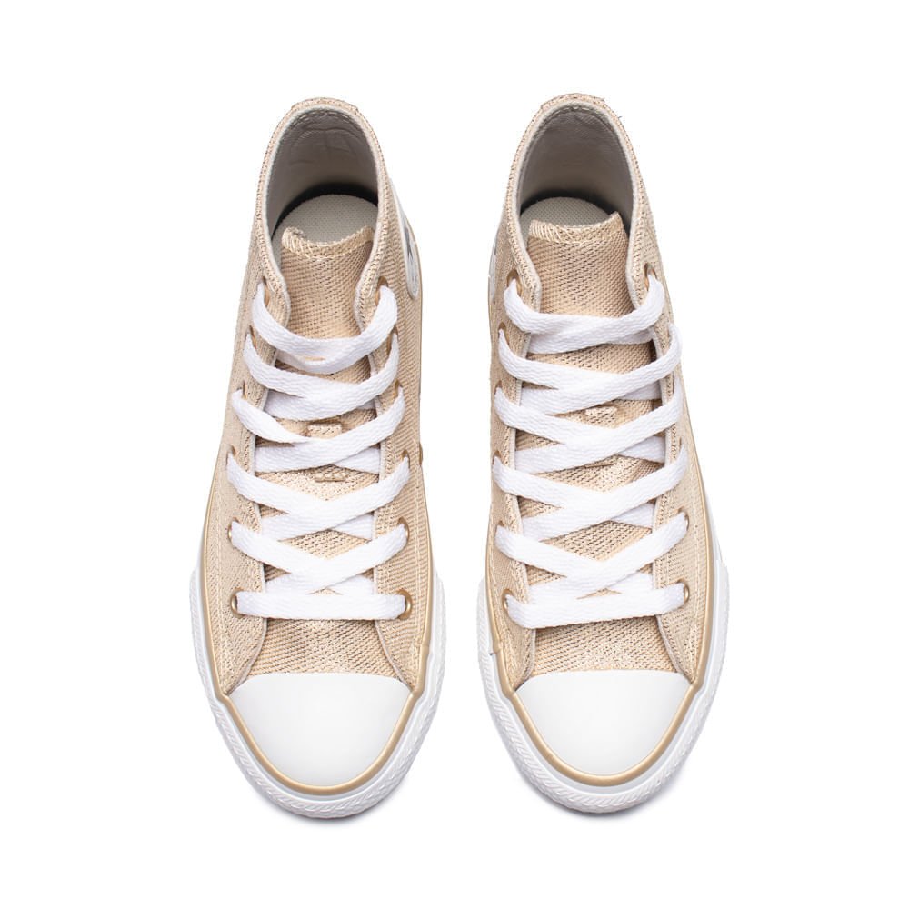 Tênis Infantil Converse Chuck Taylor Glitter Dourado/Branco Dourado 4