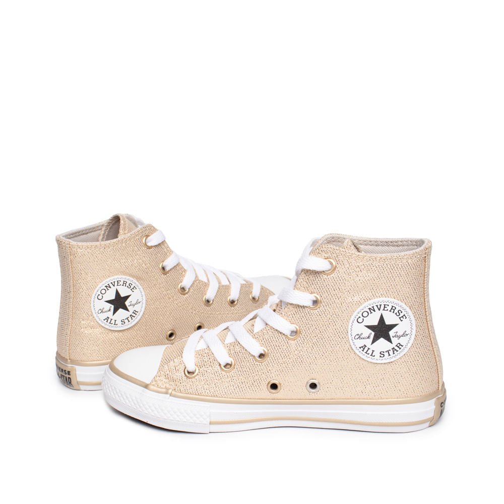 Tênis Infantil Converse Chuck Taylor Glitter Dourado/Branco Dourado 5