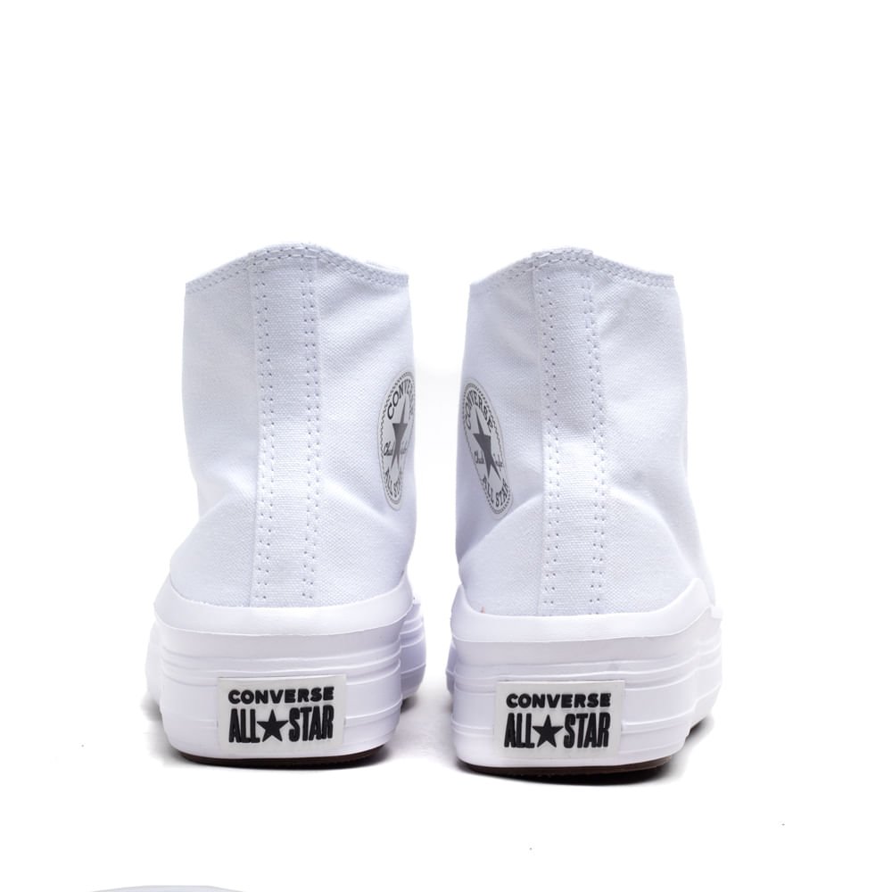 Tênis Feminino Converse Chuck Taylor All Star Move Cano Alto Branco Branco 3
