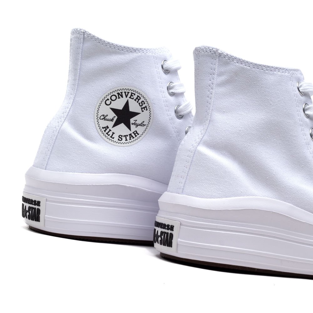 Tênis Feminino Converse Chuck Taylor All Star Move Cano Alto Branco Branco 5