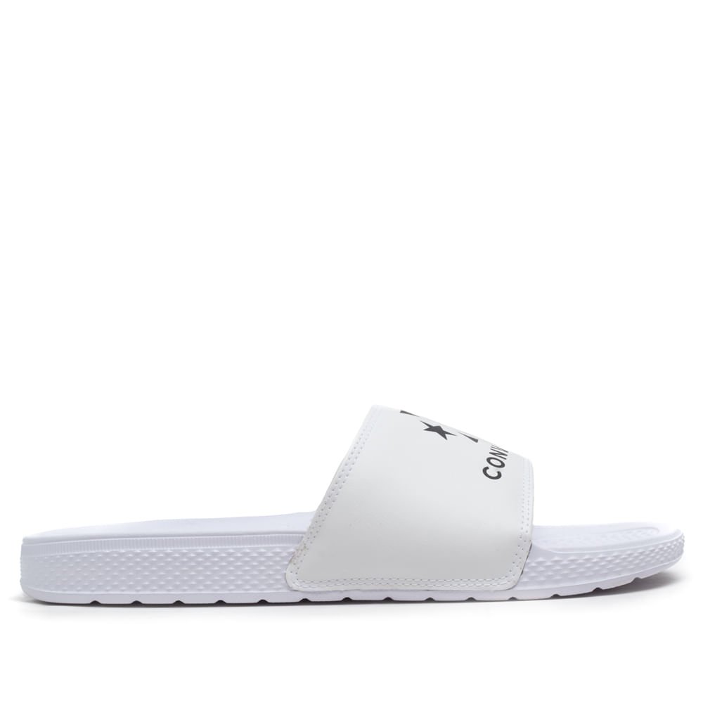 Chinelo Slide Unissex Converse Chevron Branco/preto Branco 2