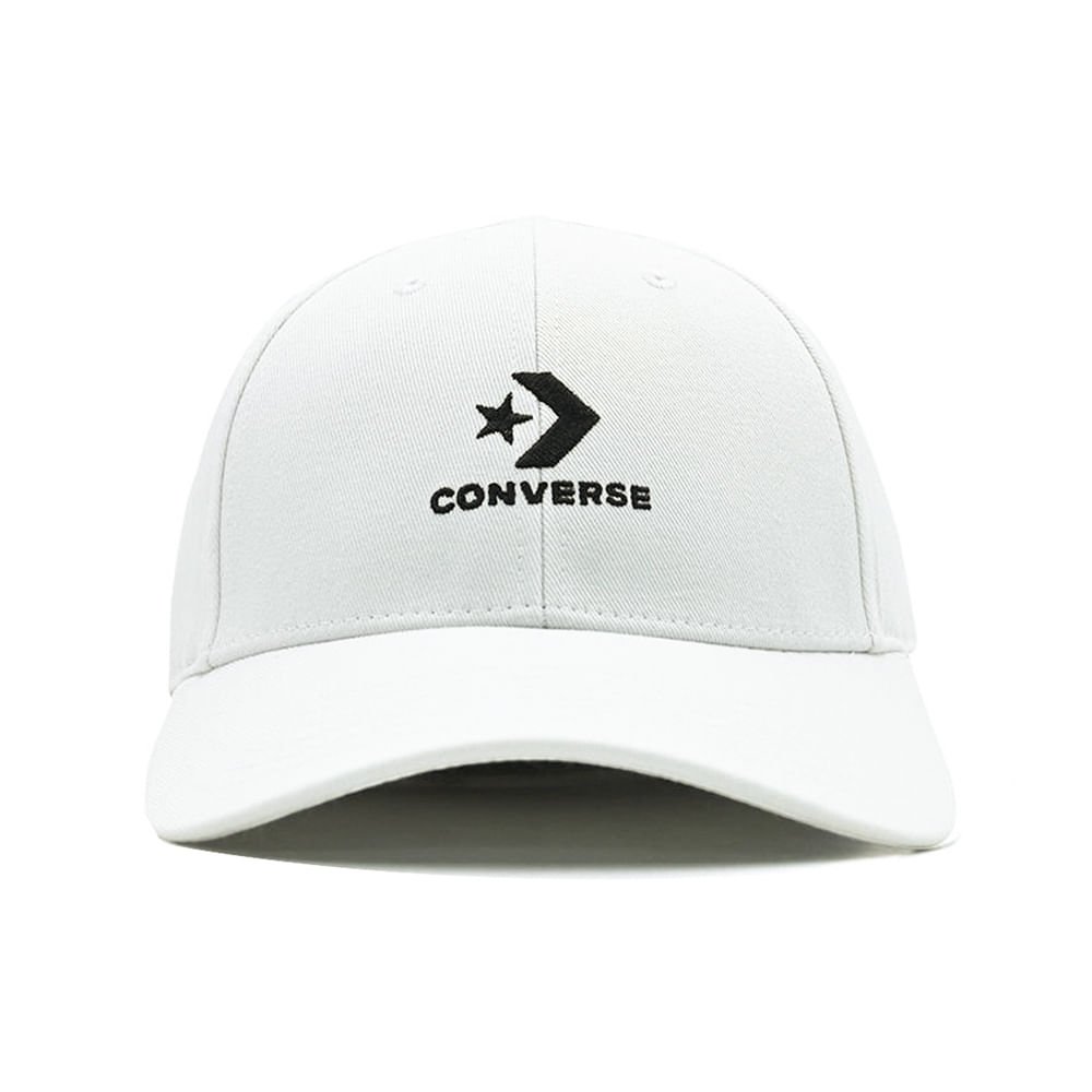 Boné Unissex Converse Lock com Logo Bordado Branco/Preto Branco 3