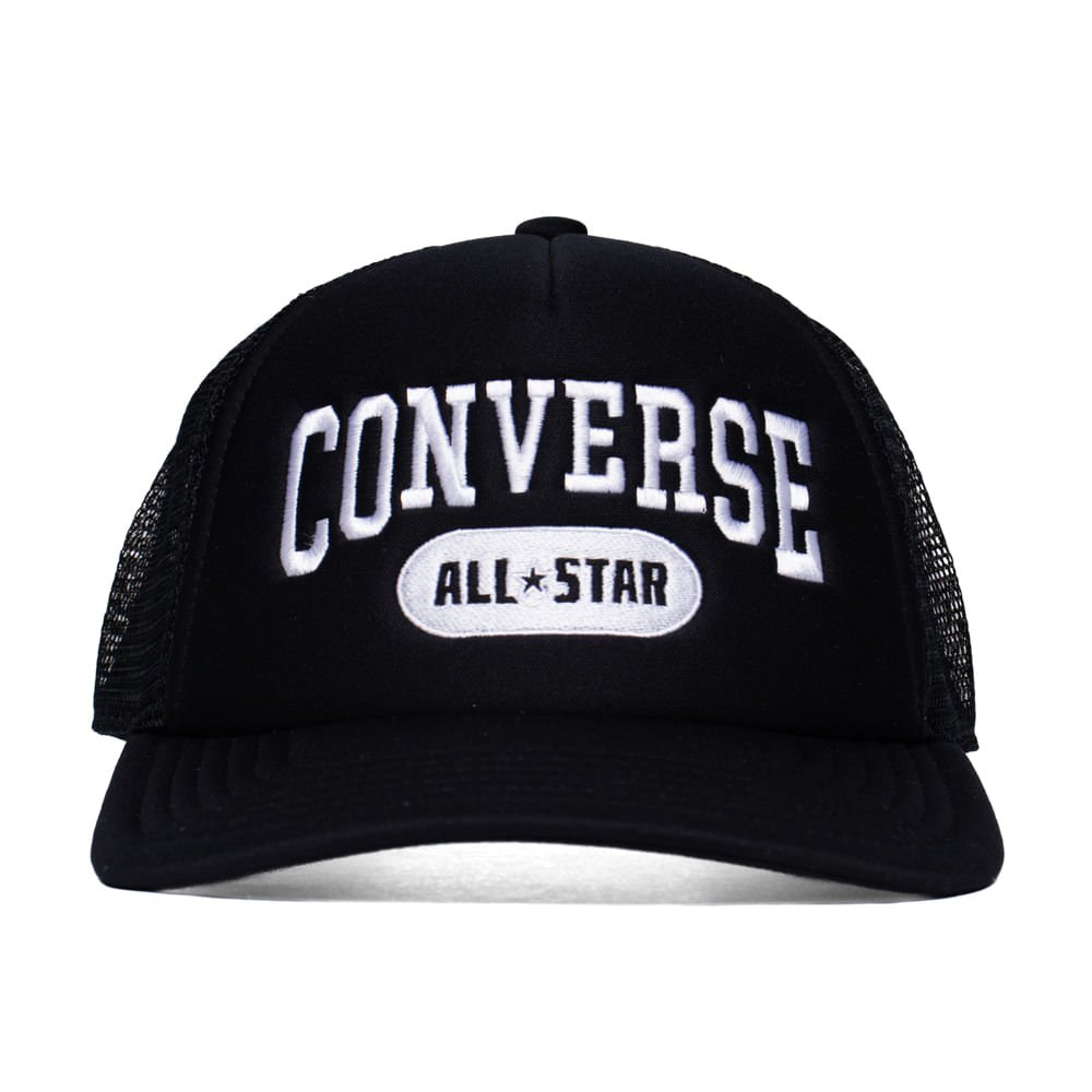 Boné Unissex Converse Trucker All Star Mesh Preto/Branco Preto 2