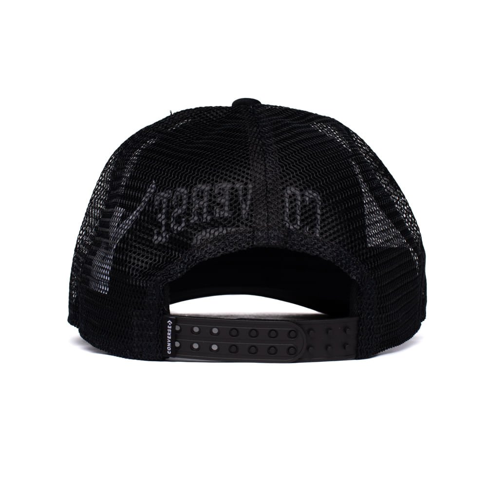 Boné Unissex Converse Trucker All Star Mesh Preto/Branco Preto 3