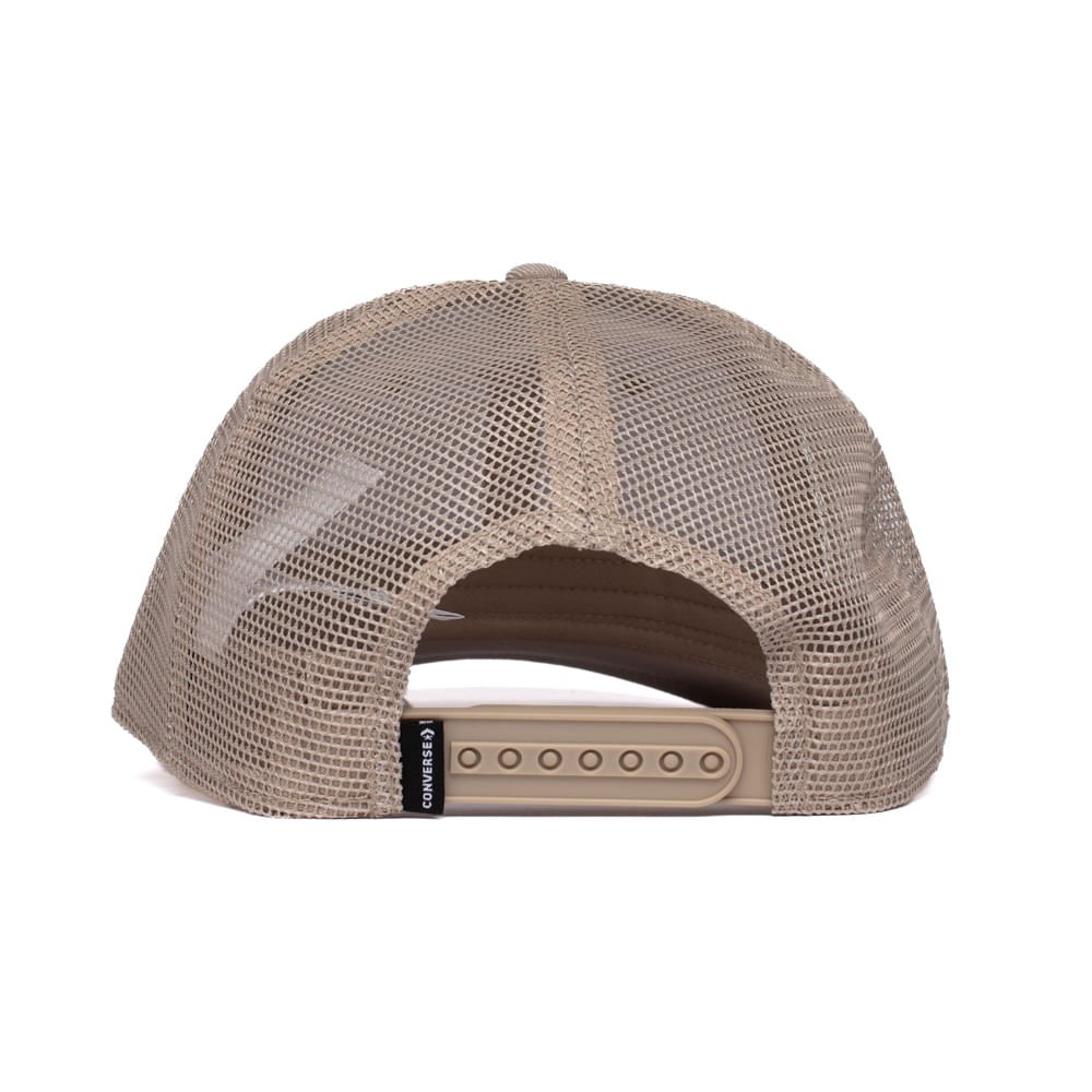 Boné Unissex Converse Trucker All Star Mesh Ajustável Bege Bege 3