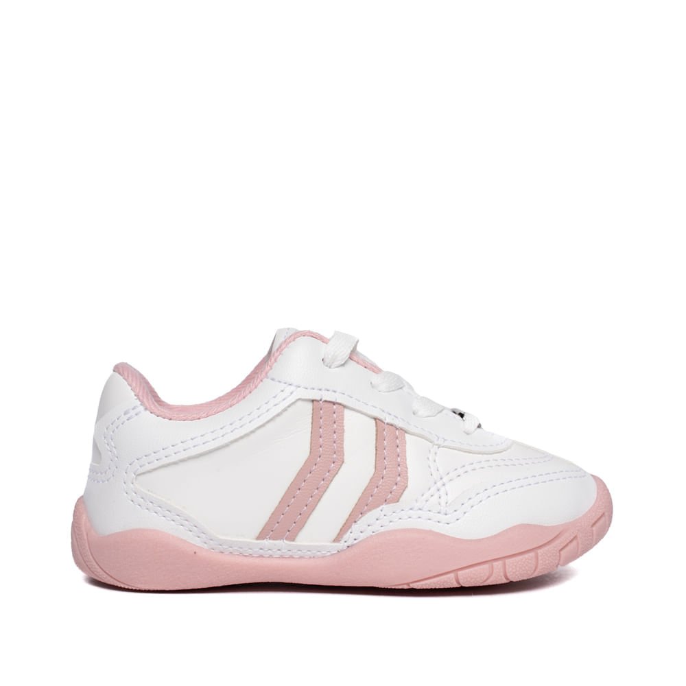 Tênis Infantil Molekinha Baby Casual Branco/Rosa