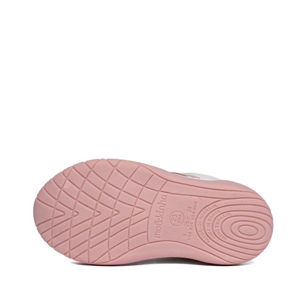 Tênis Infantil Molekinha Baby Casual Branco/Rosa Branco 2