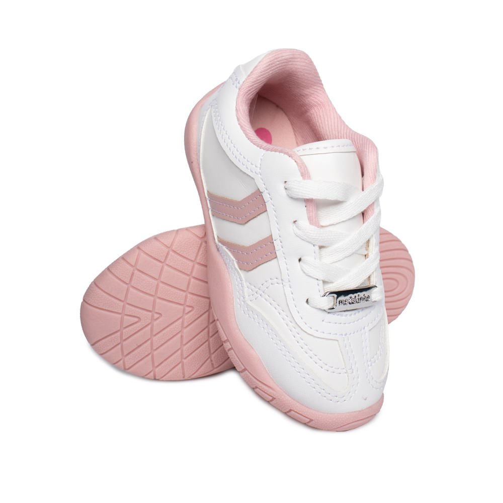Tênis Infantil Molekinha Baby Casual Branco/Rosa Branco 5