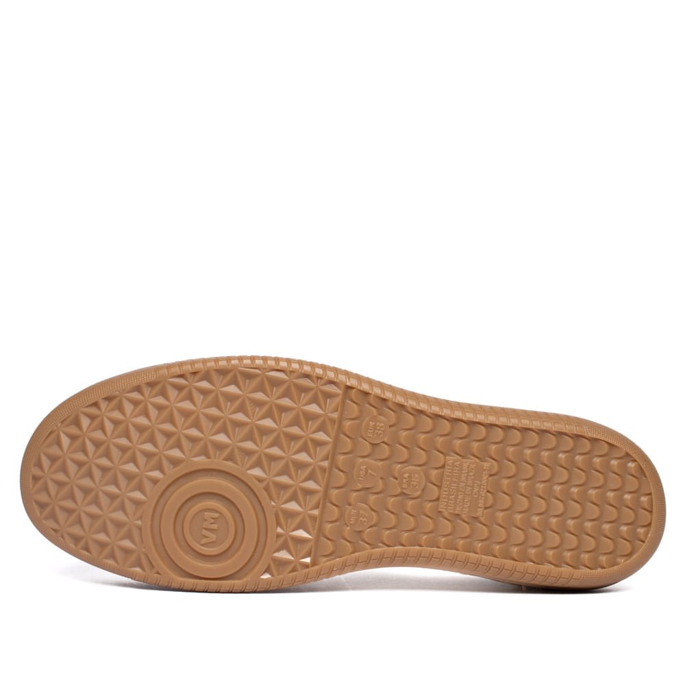 Sapatilha Feminina Via Marte Nobuck Branco/Dourado Branco 2