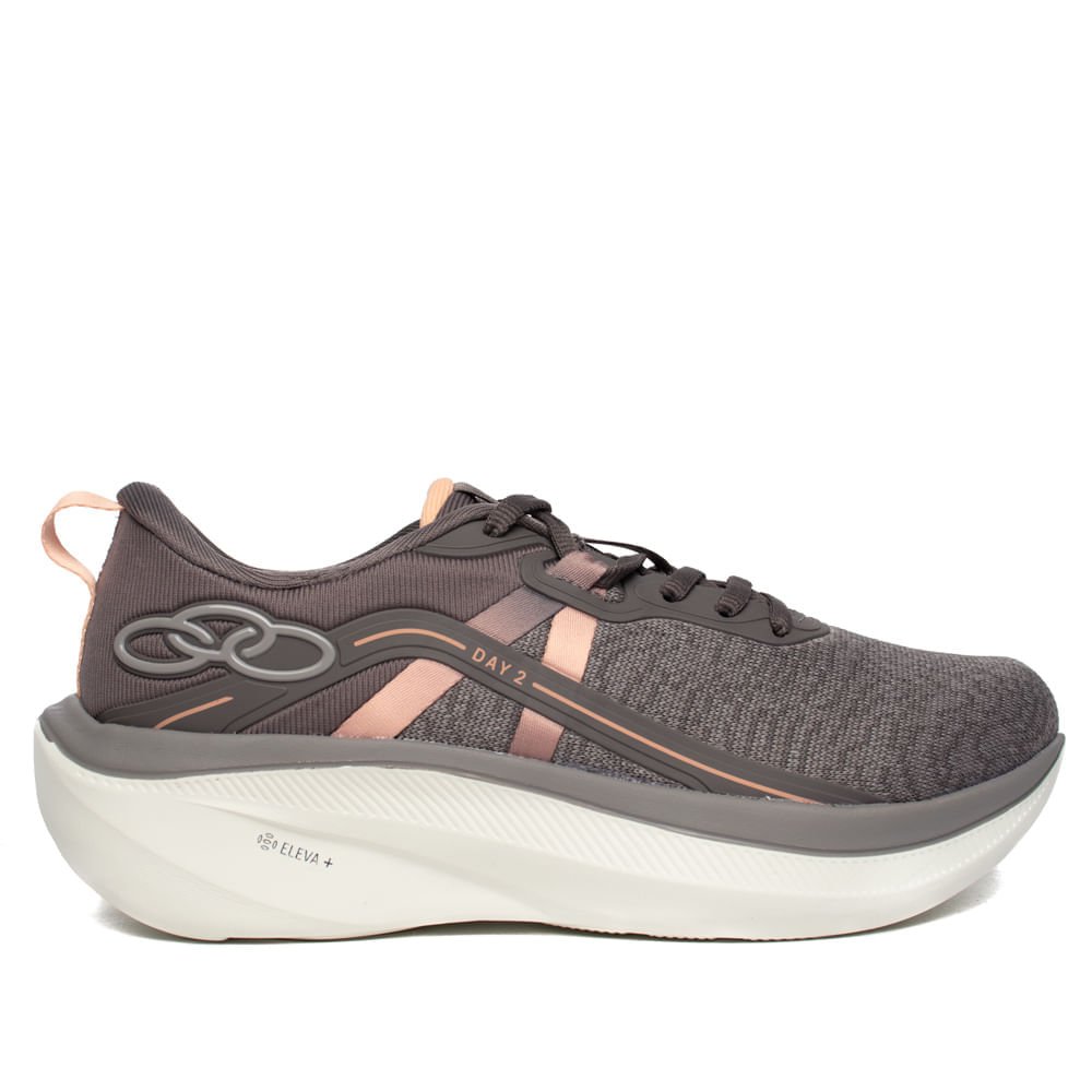 Tênis Feminino Olympikus Day Caminhada Eleva+ Cinza/Rosé