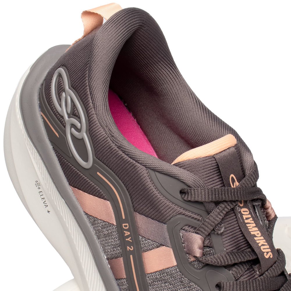 Tênis Feminino Olympikus Day Caminhada Eleva+ Cinza/Rosé Cinza 6