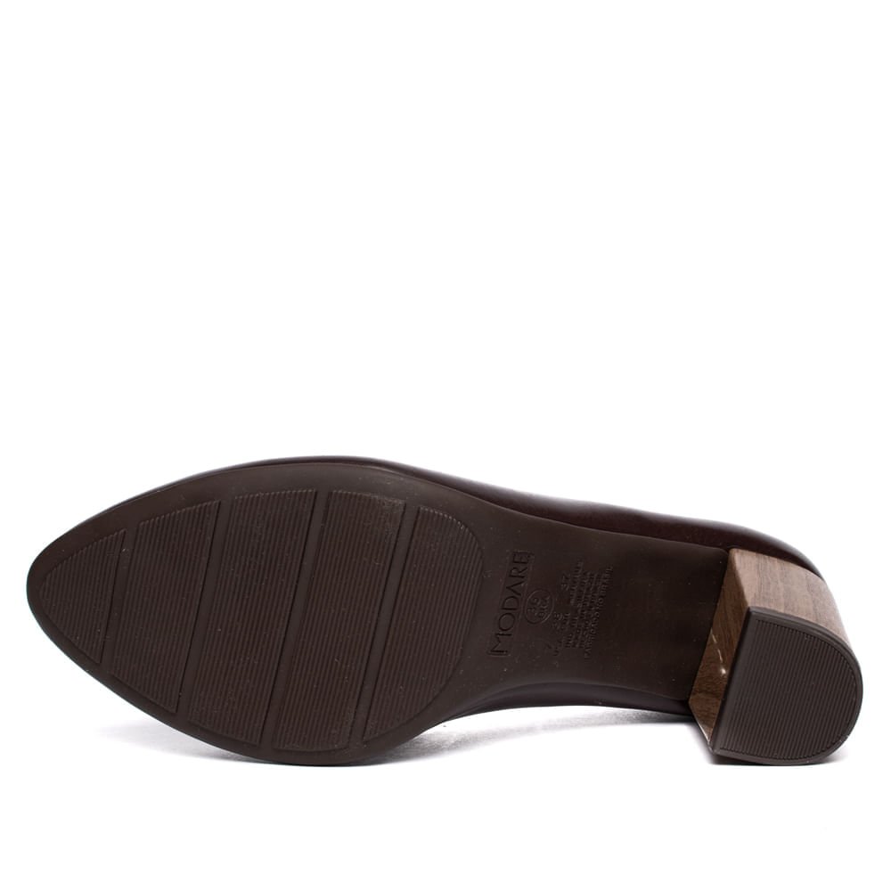 Sapato Feminino Modare Conforto Salto Bloco Marrom Escuro Marrom 2