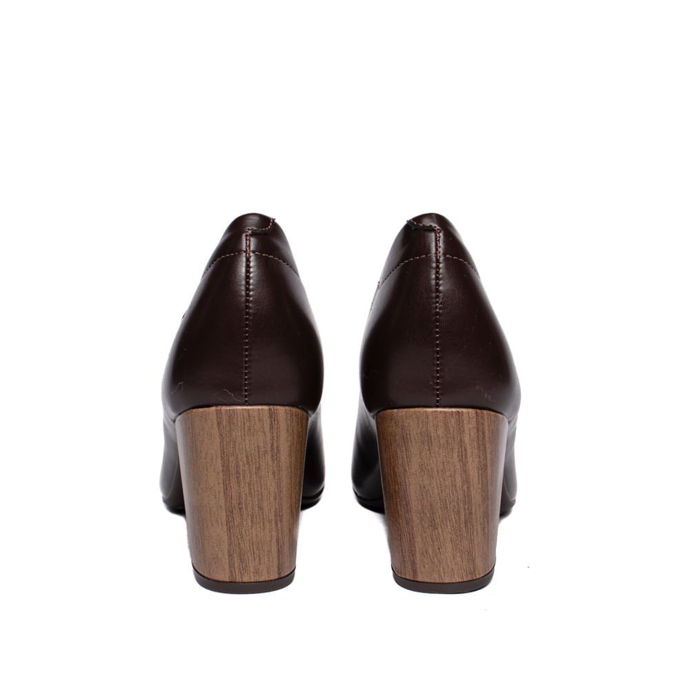 Sapato Feminino Modare Conforto Salto Bloco Marrom Escuro Marrom 3