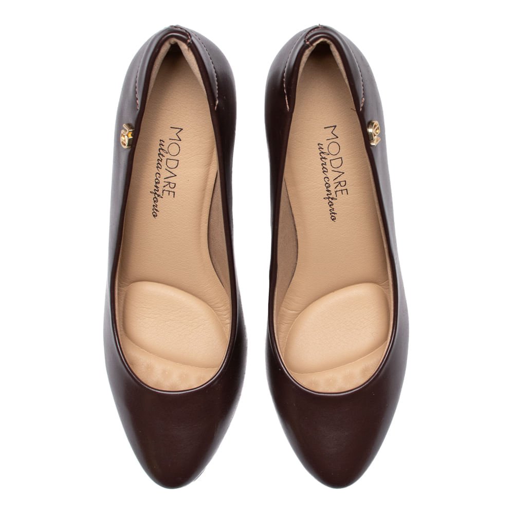 Sapato Feminino Modare Conforto Salto Bloco Marrom Escuro Marrom 4