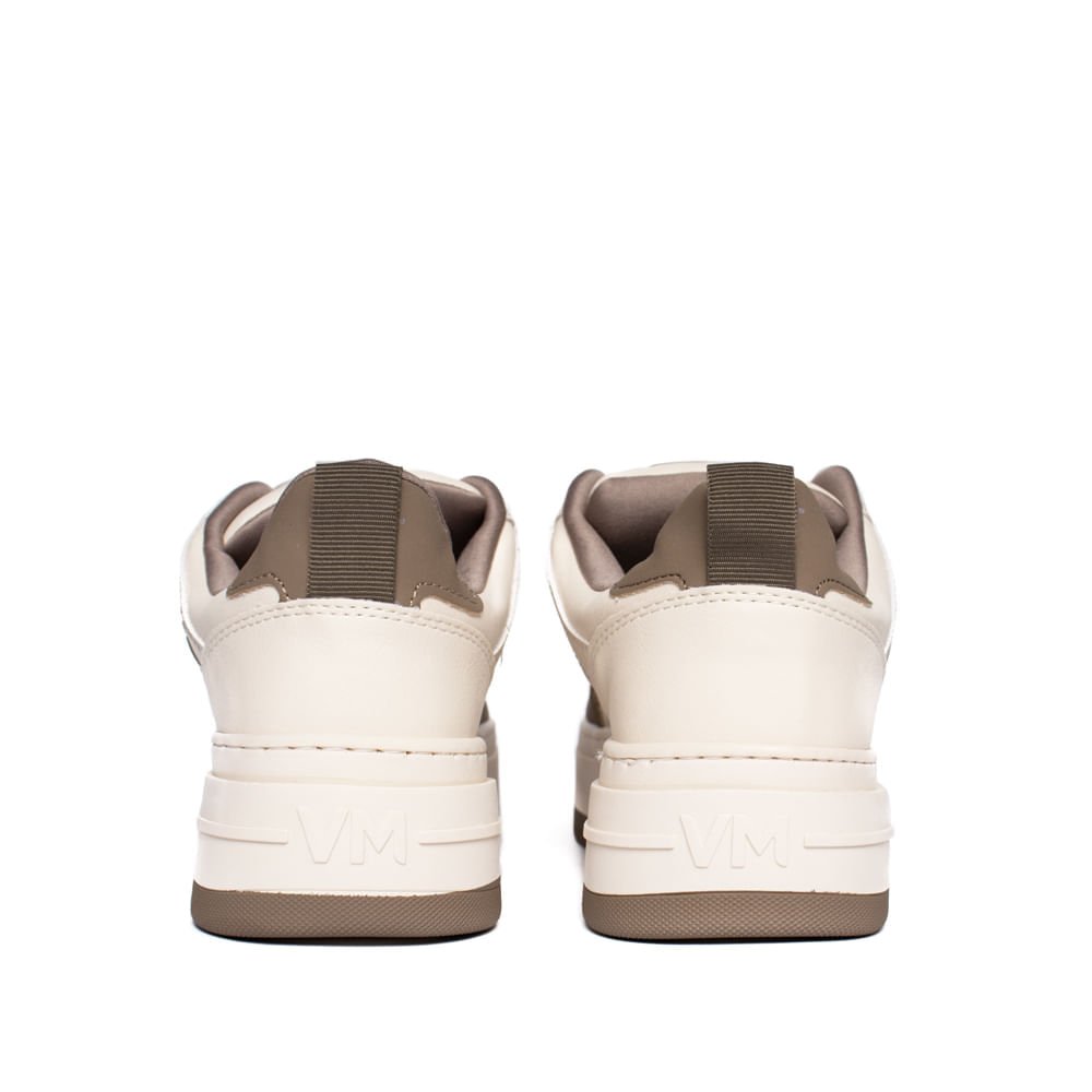 Tênis Feminino Via Marte Flatform Recortes Branco/Cinza Branco 3