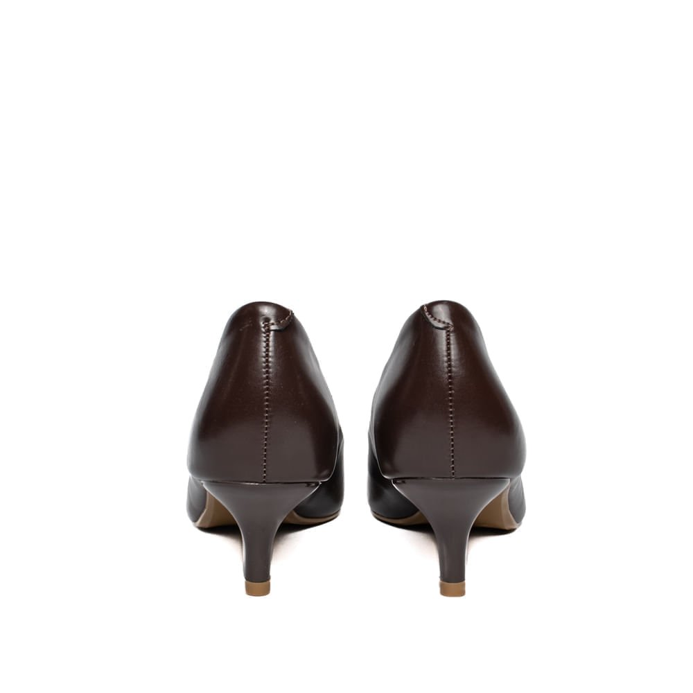 Scarpin Feminino Vizzano Salto Fino Pedraria Marrom Escuro Marrom 3