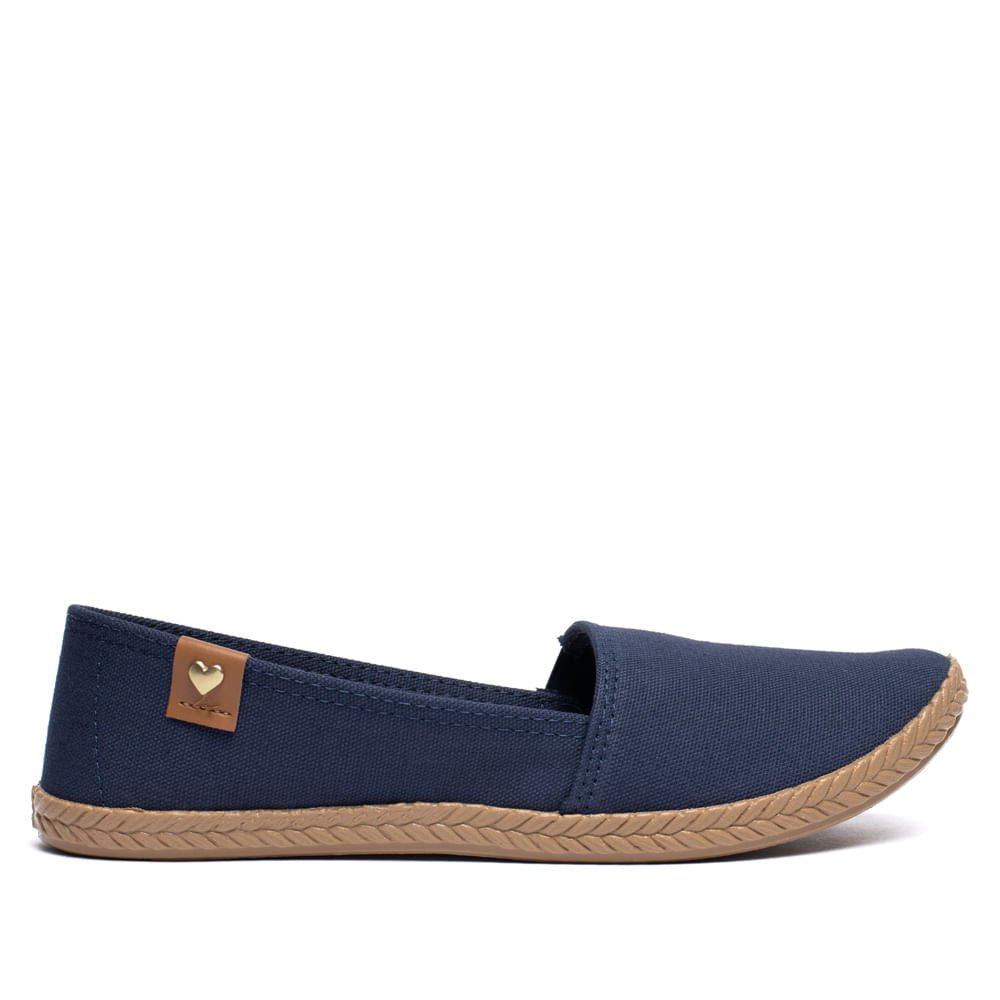 Sapatilha Feminina Moleca Napa Tresse Capri Azul Marinho