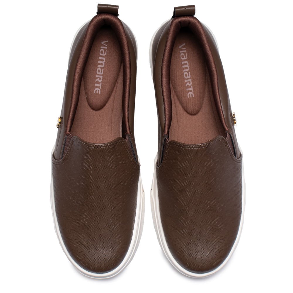 Tênis Feminino Via Marte Slip On Napa Berlim Marrom Marrom 4