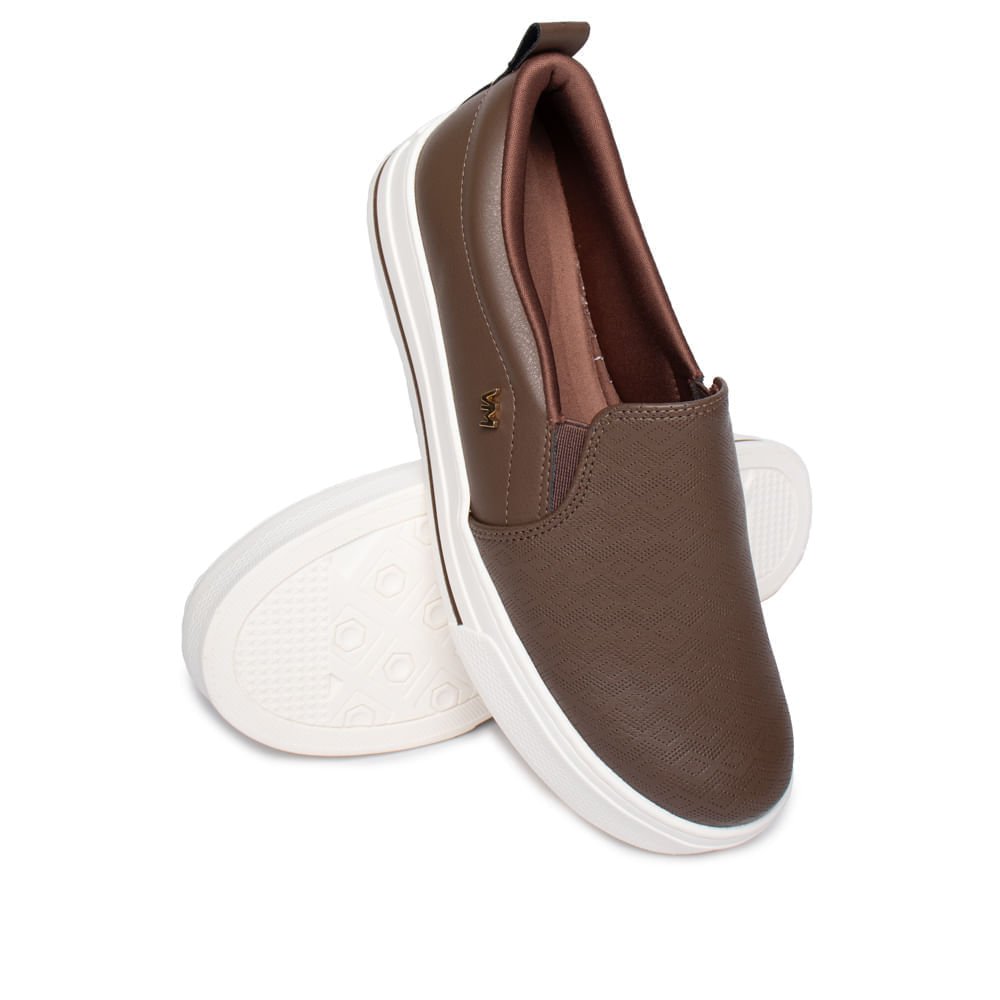 Tênis Feminino Via Marte Slip On Napa Berlim Marrom Marrom 5
