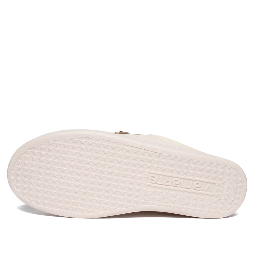 Tênis Feminino Via Marte Casual Napa Strass Branco/Dourado Branco 3