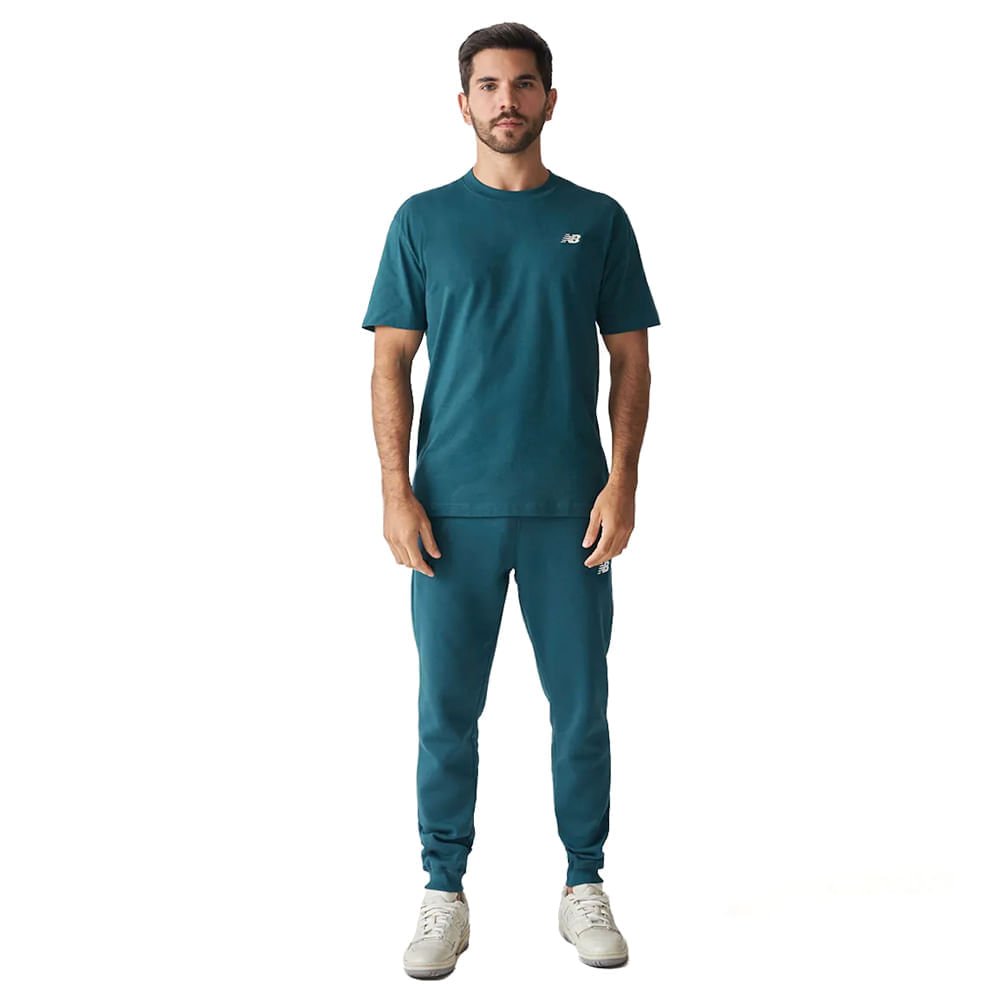 Camiseta Masculina New Balance Essentials Sl Azul/Branco Azul 4