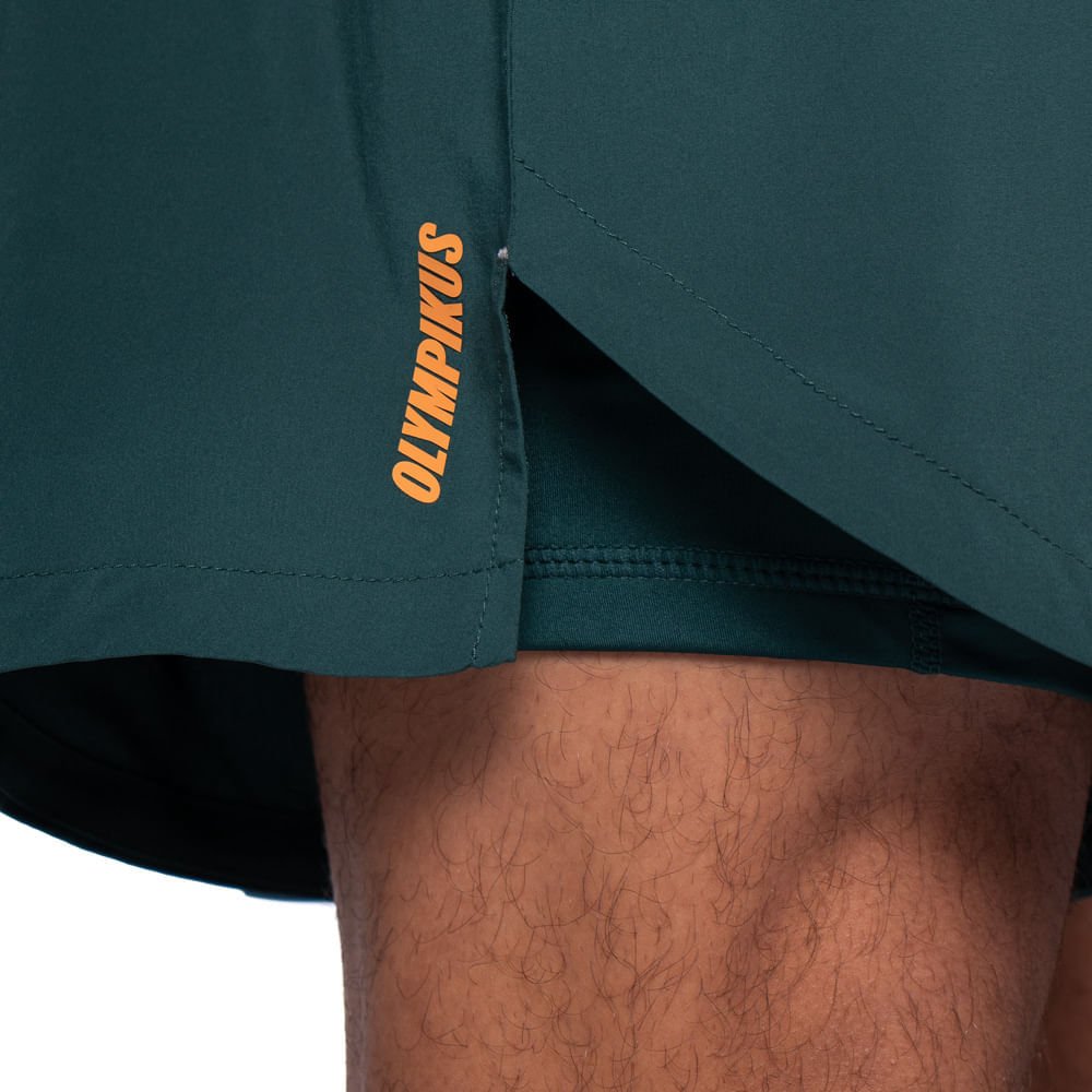 Short Masculino Olympikus Corre Foco 2 Em 1 Verde Verde 4