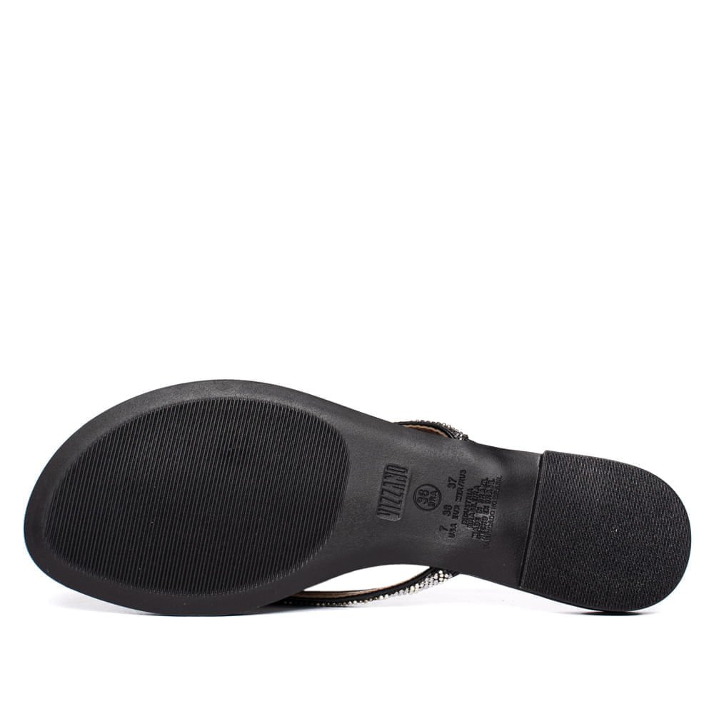 Chinelo Rasteira Feminino Vizzano Pelica Strass Preto Preto 2