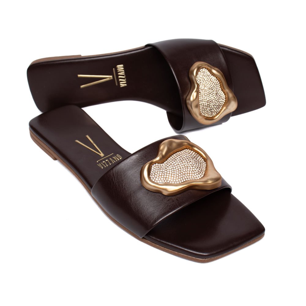 Chinelo Rasteira Feminino Vizzano Napa Garda Marrom Escuro Marrom 4