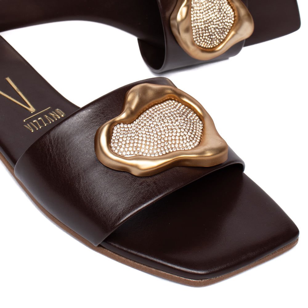 Chinelo Rasteira Feminino Vizzano Napa Garda Marrom Escuro Marrom 5