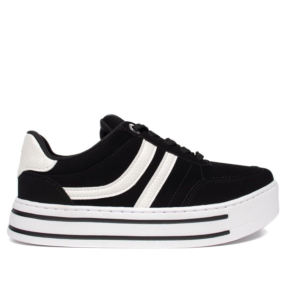 Tênis Feminino Via Marte Casual Flatform Preto/Branco