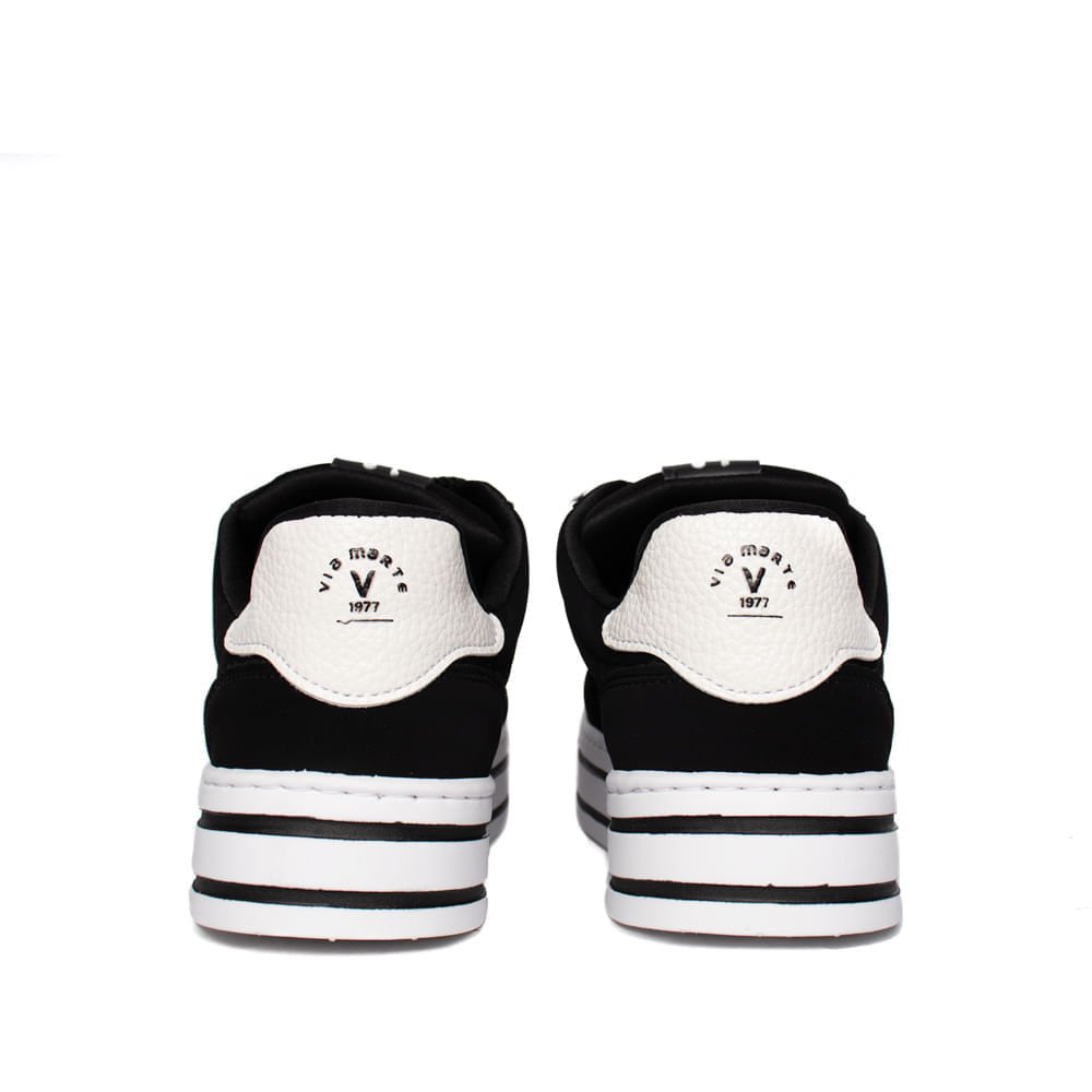 Tênis Feminino Via Marte Casual Flatform Preto/Branco Preto 3