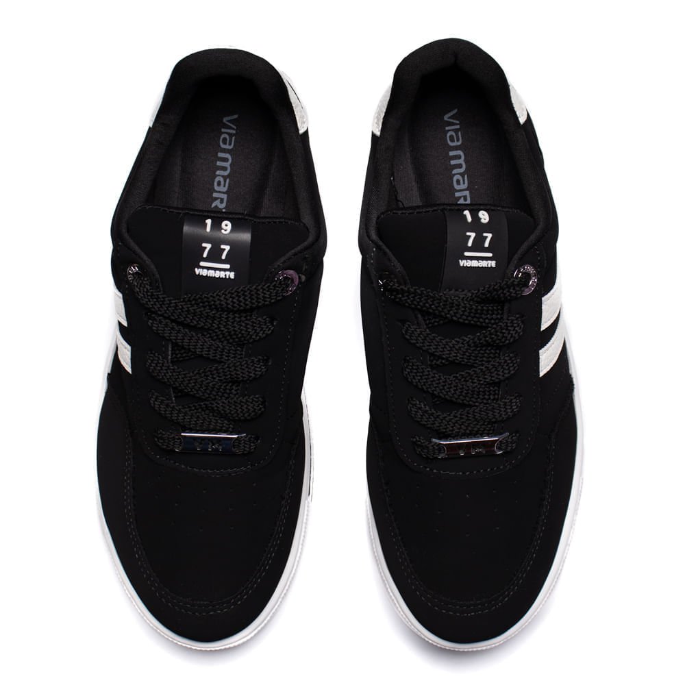 Tênis Feminino Via Marte Casual Flatform Preto/Branco Preto 4