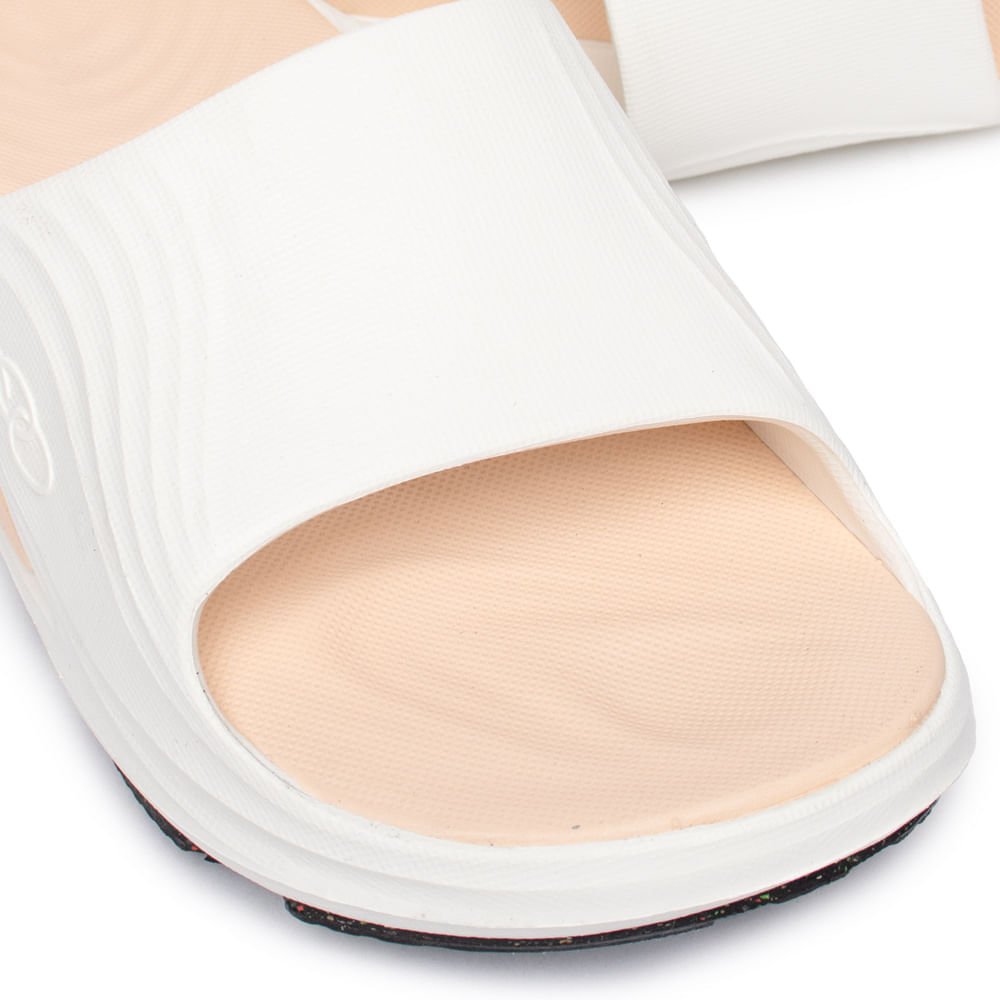 Chinelo Slide Feminino Olympikus Pleno Evasense Branco/Bege Branco 2