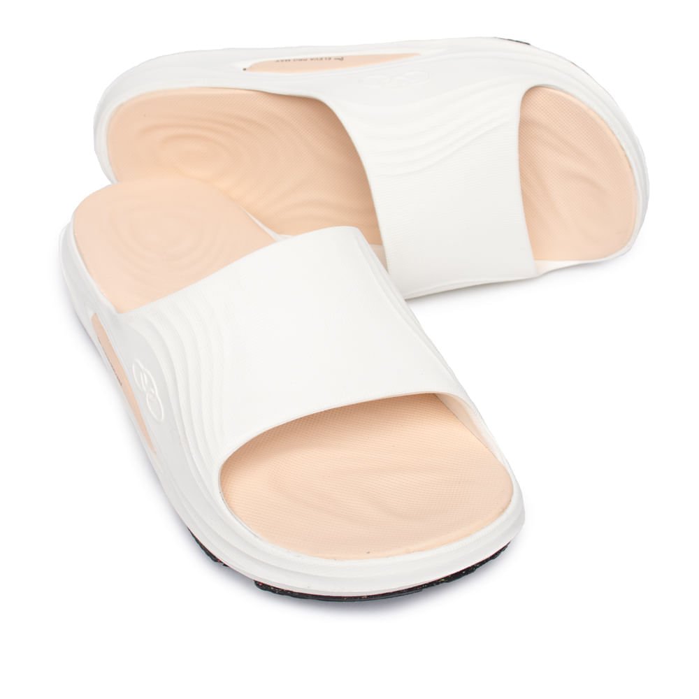 Chinelo Slide Feminino Olympikus Pleno Evasense Branco/Bege Branco 5