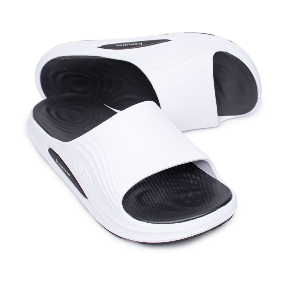 Chinelo Slide Feminino Olympikus Pleno Evasense Preto/Branco Preto 4