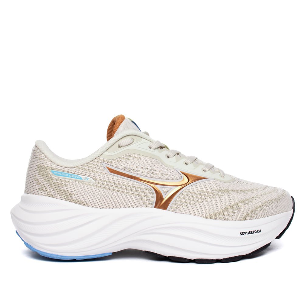 Tênis Feminino Mizuno Goya 3 Corrida Cinza Claro/Cobre