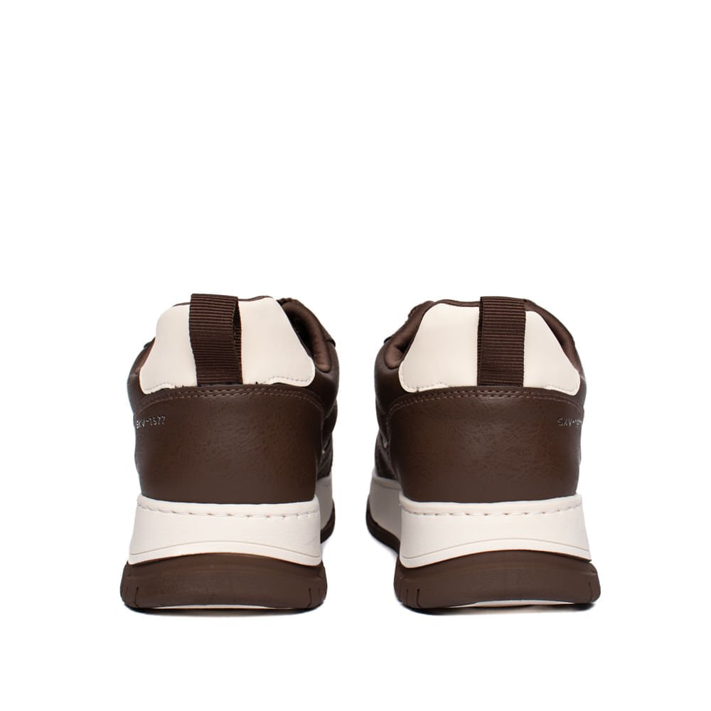 Tênis Feminino Via Marte Retrô Flatform Marrom/Branco Marrom 3