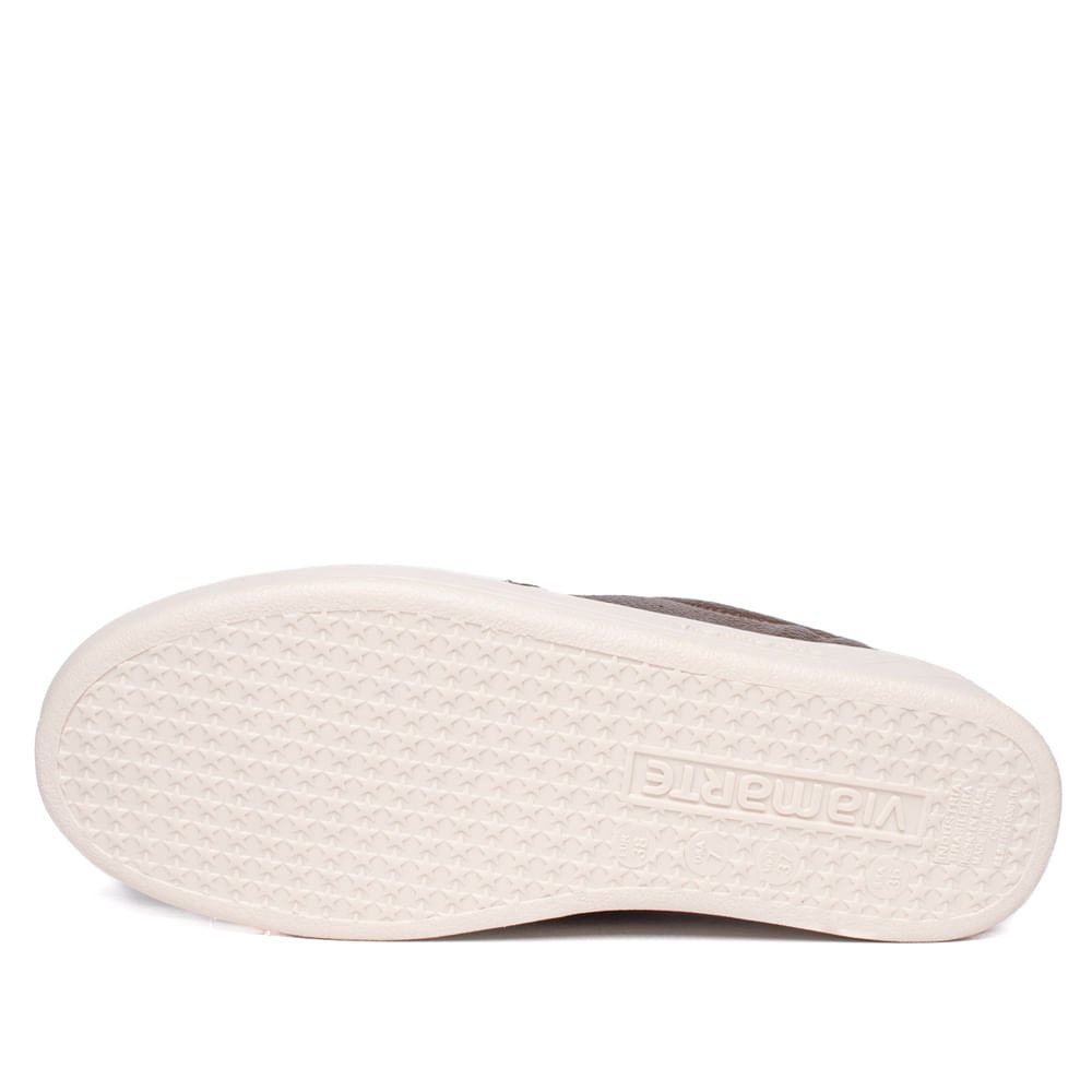 Tênis Feminino Via Marte Casual Napa Strass Marrom/Prata Marrom 2