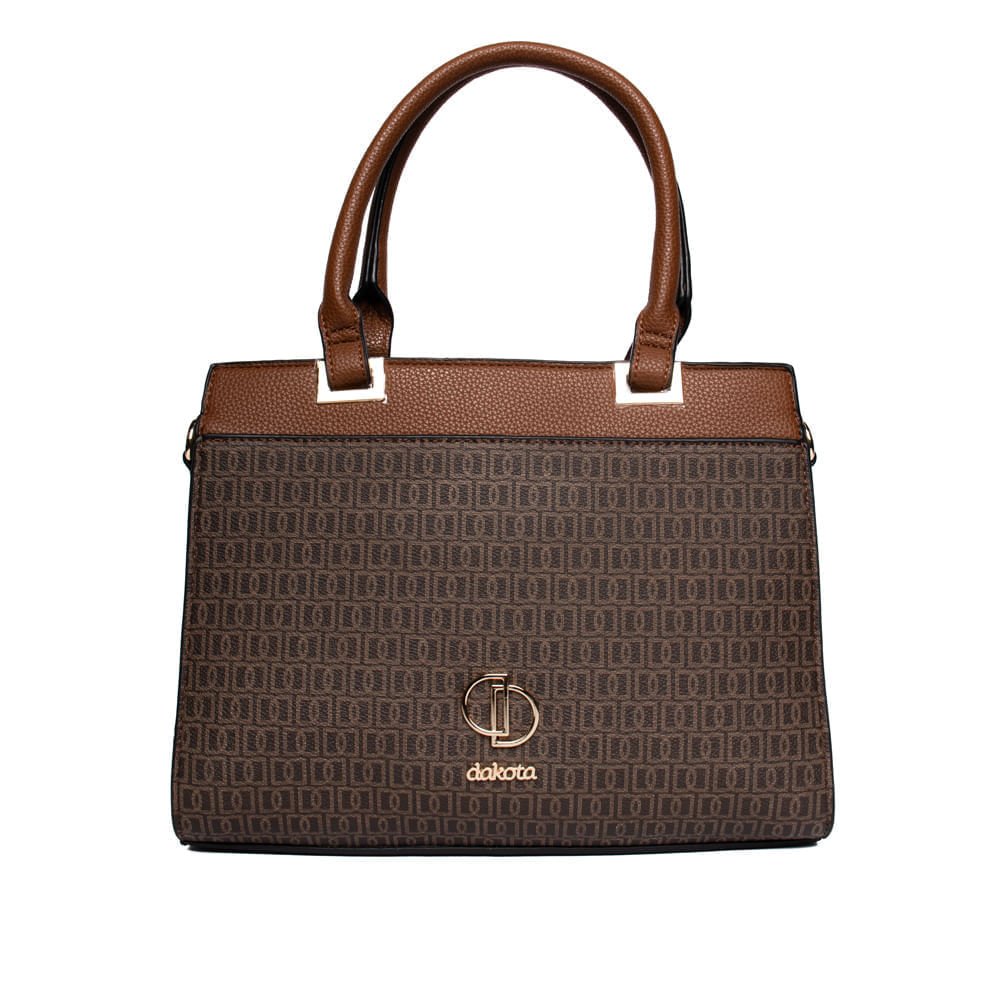 Bolsa Feminina Dakota Tote Média Monograma Marrom