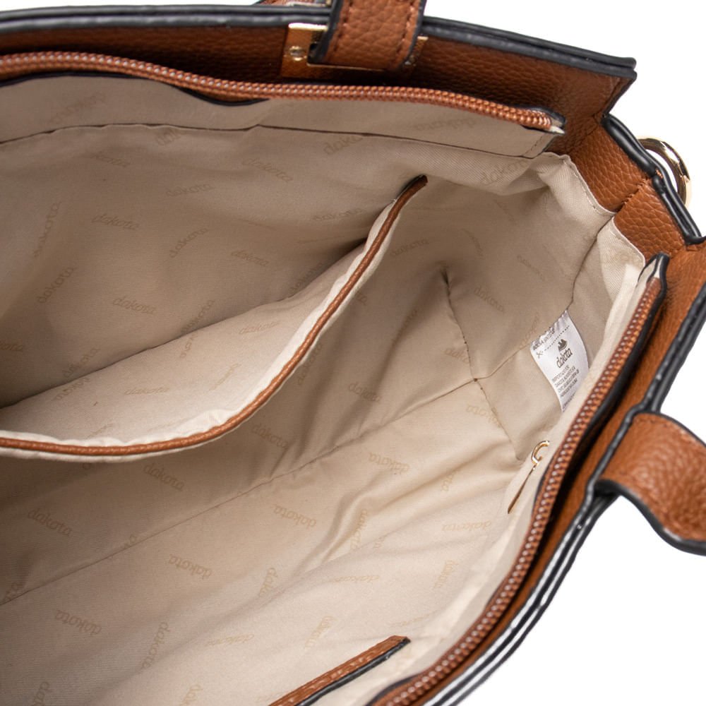 Bolsa Feminina Dakota Tote Média Monograma Marrom Marrom 5